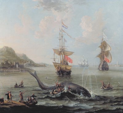 Caza de ballenas en un estuario de Lorenzo da Castro
